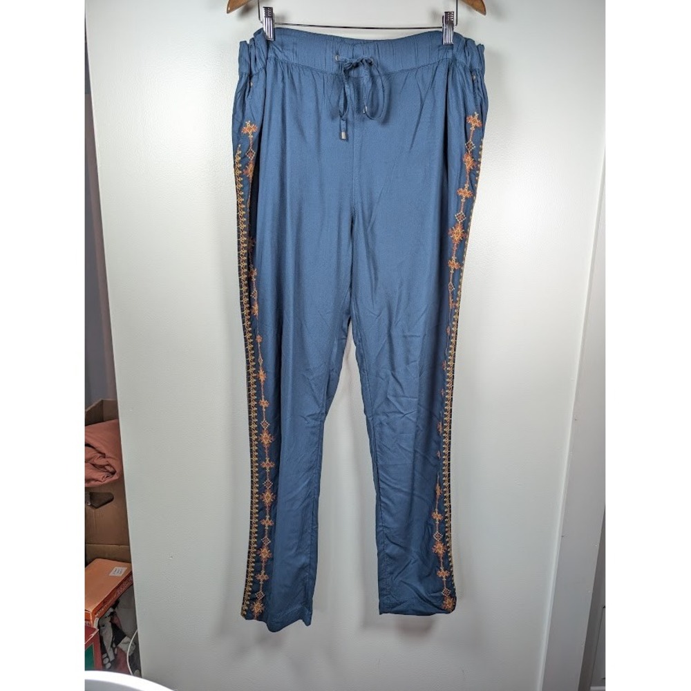 Sundance Drawstring Pants Women Large 44x32 Boho Moroccan Embroidered Festival